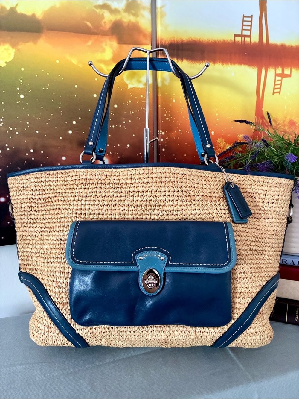 Coach Straw Pocket Tote
